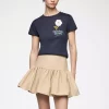 Ganni Double cotton mini skirt beige