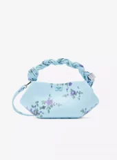 Ganni Bou mini bag print lyseblå