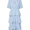 YasPlira ss long dress lyseblå