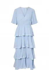 YasPlira ss long dress lyseblå