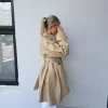 Ganni Double cotton peplum trench beige