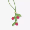 Ganni Raspberry flower bag charm