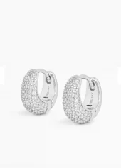 ANI Pave Dome Huggies Sølv