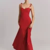 Ella & il Tessa Stretch linen dress rød