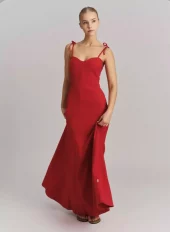 Ella & il Tessa Stretch linen dress rød