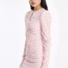 Rotate Mini Ruched Dress, rosa