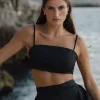 Mandibreeze Rosina crop top lyseblå og sort
