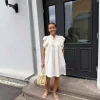 Yaslura ss dress sort og cream