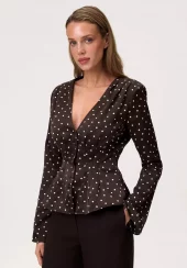 Adoore Marmo Blouse Micro Dots Espresso