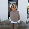 Ella & il Maiken brushed poncho light brown