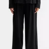 Ahlvar Mel heavy wool trousers black