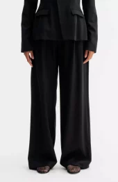 Ahlvar Mel heavy wool trousers black