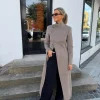 Ahlvar Leia wool coat beige og mørk grå