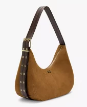 Ganni Hobo belt medium suede camel