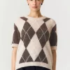 YAS Johi ss wool blend pullover beige