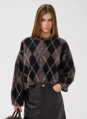 Gestuz Sida multi cardigan sort/brun