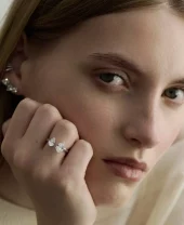 ANI Double Pear Ring Sølv