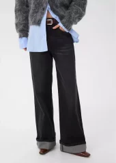 Gestuz Sara HW wide jeans grå