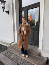 Gant Belted wool blend coat camel