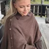 Noma Poncho Grønn, beige og brun