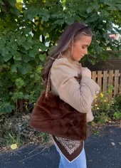 Noma Jade fuskepels veske brun og sort