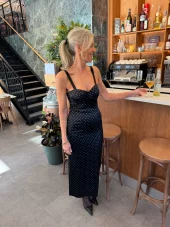 Rotate Satin midi dress sort