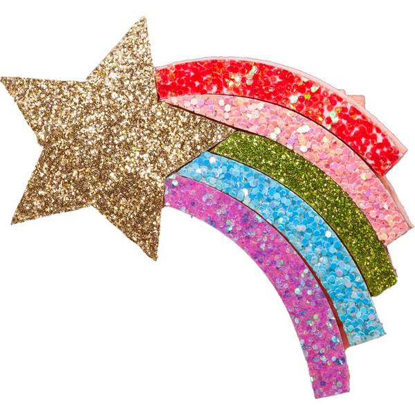 PRIKKEN hårklype stjerneskudd regnbuehale glitter