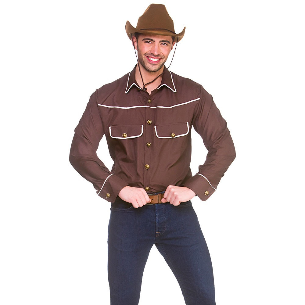 Western cowboyskjorte brun M