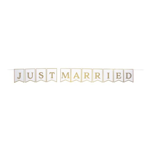 Just married flaggbanner i papp 3,5m