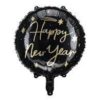 Folieballong svart/gull happy new year
