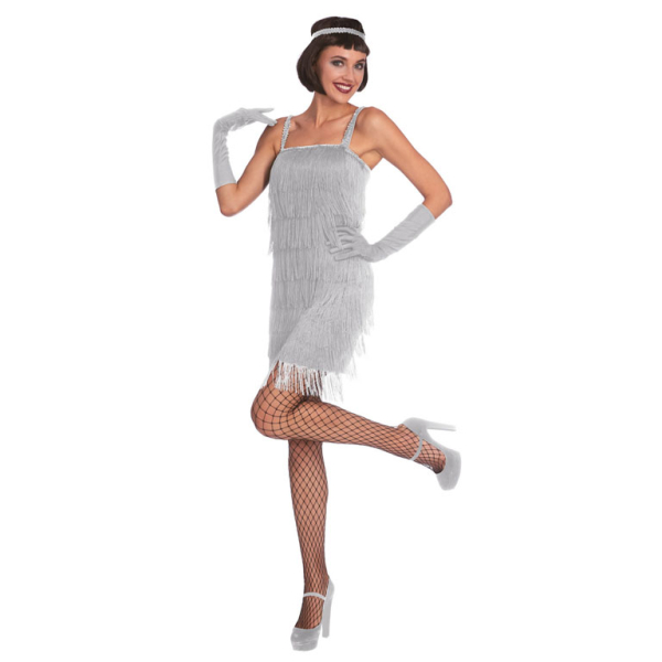 Silver flapper costume M