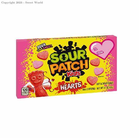 Sour patch kids hearts theatre box 88g