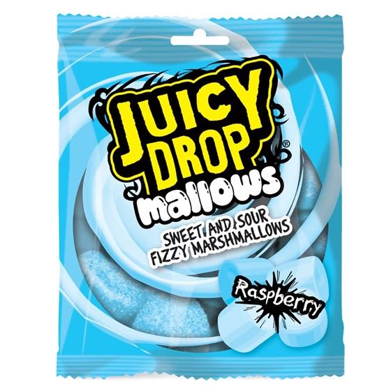 Bazooka juicy drop mallows raspberry bag 100g