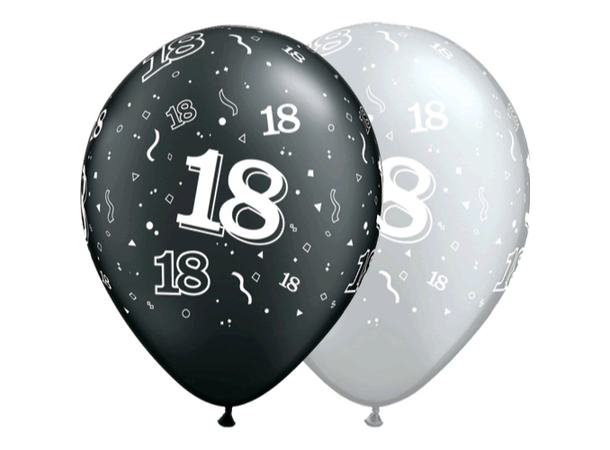 18-around sølv ballonger 6pk