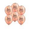 Rosegold happy birthday ballonger 6pk