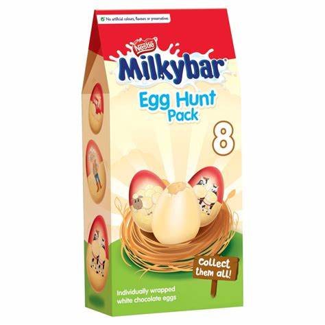 Milky bar egg hunt pack 8 pk 120g