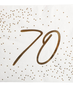 Servietter 70 år gull/hvitt 16pk