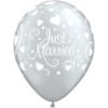 Just married ballonger sølv 6pk