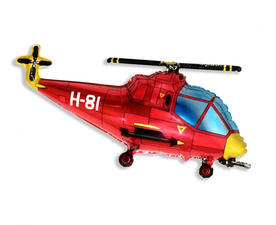 Helikopter rødt folieballong