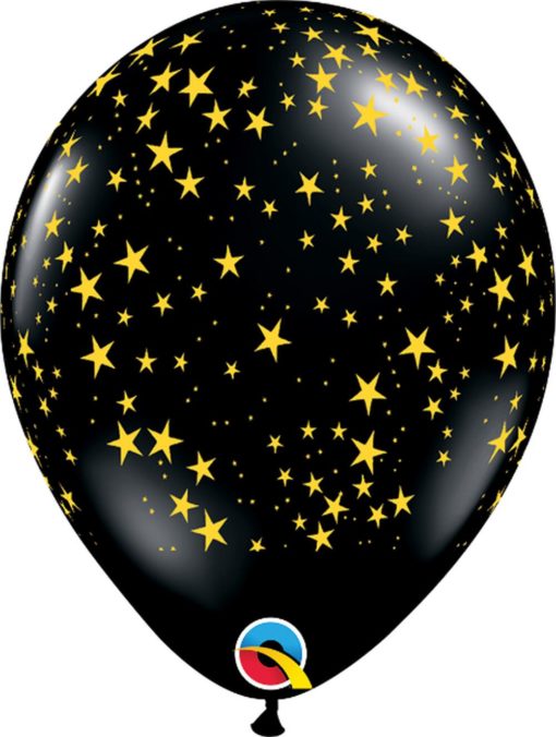 Stars-a-Round black/gold ballonger 6pk