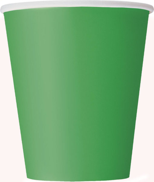 Pappkopper ensfarget smaragdgrønn 270ml 8pk