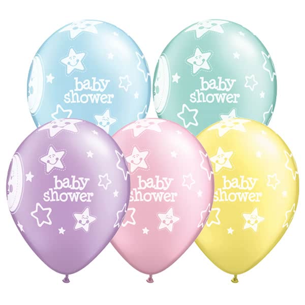 Babyshower moon & stars ballonger 6pk