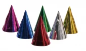 Partyhatter metallic ass.farger 6pk