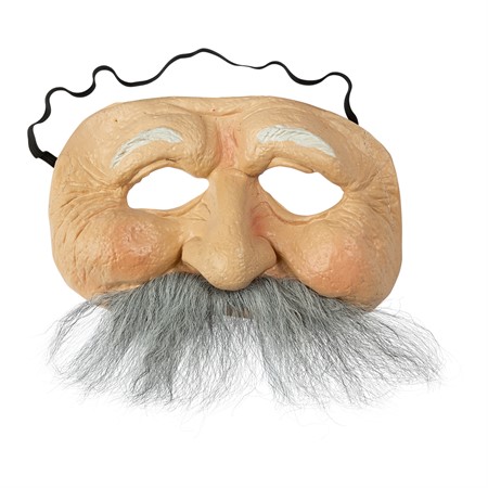 Latex ansiktsmaske gammel mann med bart grå