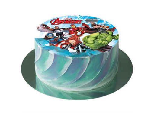 Avengers spiselig kakeskilt 15,5cm sukkerfritt