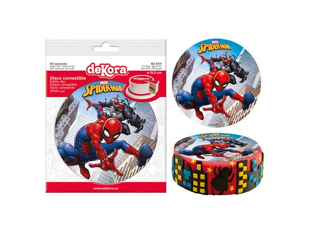 Spiderman spiselig kakeskilt 15,5cm sukkerfri