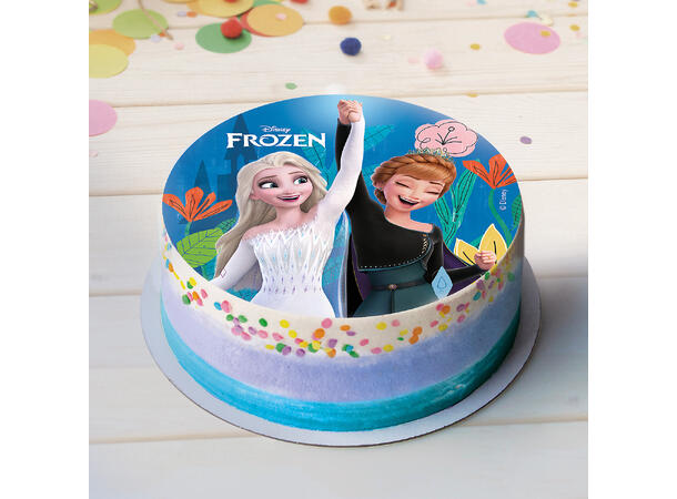 Frozen 2 Anna og Elsa spiselig kakeskilt 15,5 cm