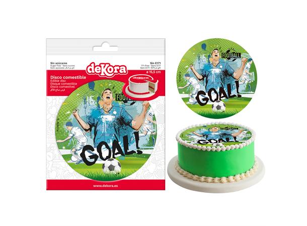 Fotball goal spiselig kakeskilt 15,5cm