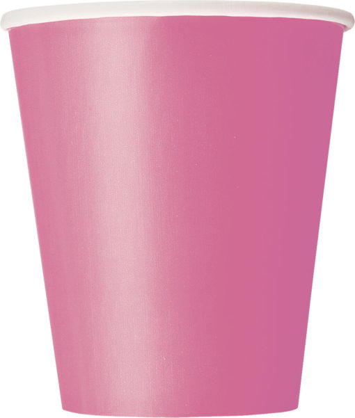 Pappkopper ensfarget mørk rosa 270ml 8pk