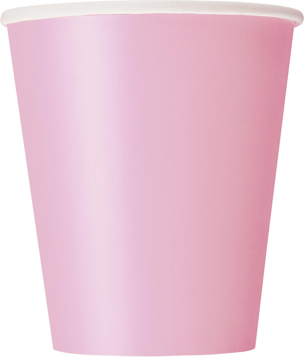Pappkopper ensfarget lys rosa 270ml 8pk